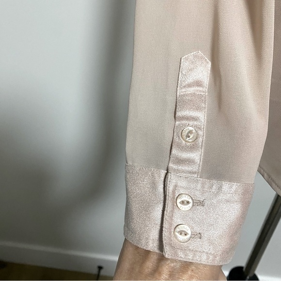 Guess Sheer and Shimmer Button Down Blouse - Picture 4 of 8